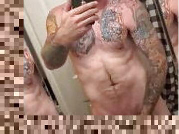 Bwc tattooed white man masturbation