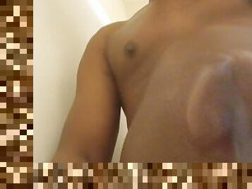 BBC solo shower fun (cumshot)