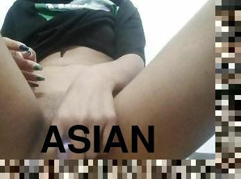 asiatisk, rumpe, store-pupper, onani, orgasme, skolejente, amatør, anal, tenåring, indian-jenter