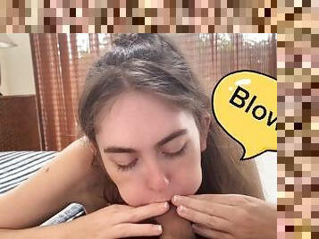 Trying to trick naive stepsis into saying the NO-NO WORD (+ blowjob instructions for her FIRST TIME)