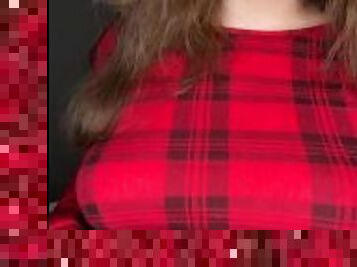 Tartan dress no bra