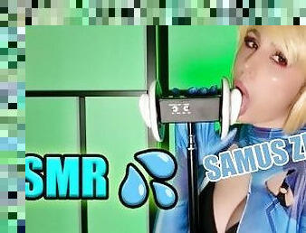 ASMR PORN SOUNDS SAMUS ZERO cosplay girl wanna get your dick roleplay