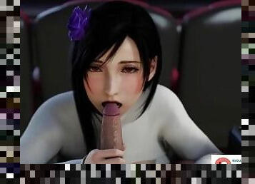 Tifa Lockhart Hot Date Blowjob In Cinema And Cum In Mouth  Hottest Final Fantasy Hentai 4k