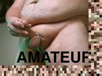 Chubby Slut Cub Showing Off His Throbbing Oiled Up Cock and fat belly